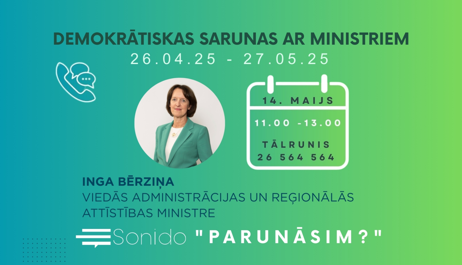 Sonido sociālais projekts "Parunāsim?" - Inga Bērziņa