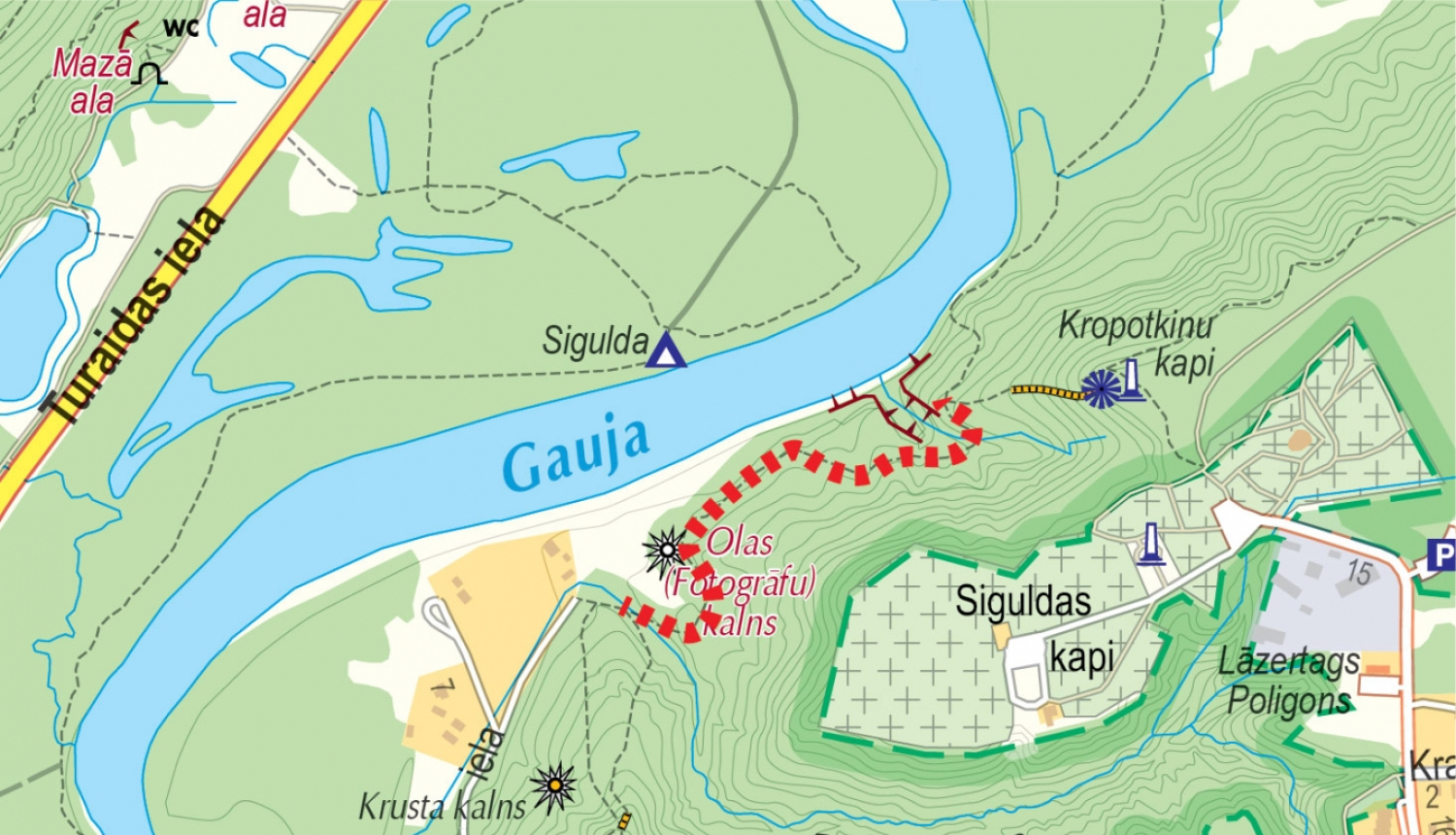 Gauajs Naicionālā parka karte