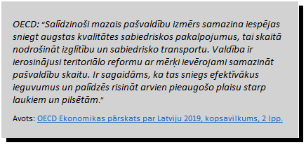 OECD pārskata citāts (par Latviju 2019. gadā)