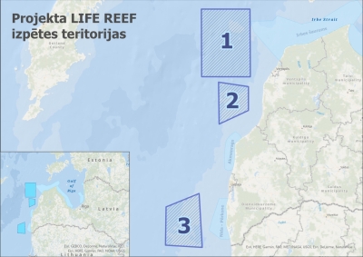 Projekta LIFE izpētes teritorijas
