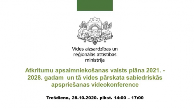 Videokonference Atkritumu apsaimniekošanas valsts plāns