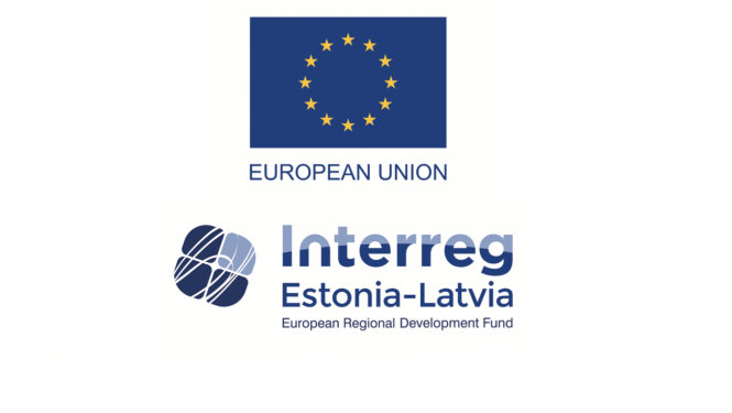 Interreg logo. EST un LAT