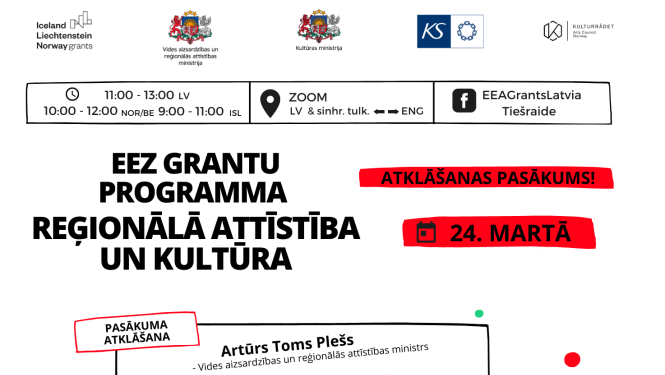 Fragments no plakāta: Reģionālā attīstība un kultūra