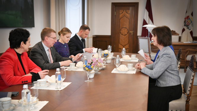 Ministre Inga Bērziņa un Valsts prezidents E. Rinkēvičs