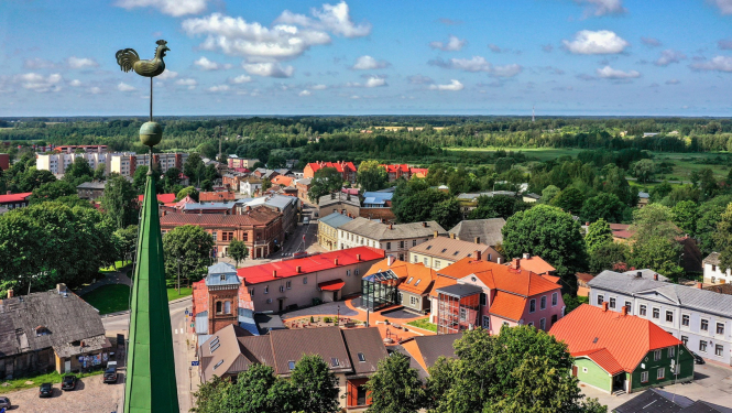 Limbaži, skats no putna lidojuma