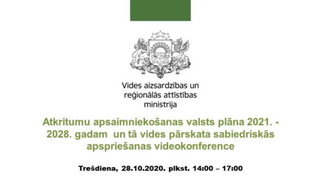 Videokonference Atkritumu apsaimniekošanas valsts plāns