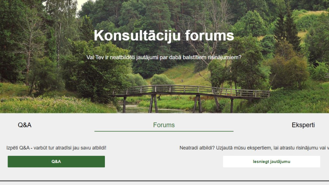 LIFE LATESTadapt projekta ietvaros izveidots konsultāciju forums, attēls no foruma lapas