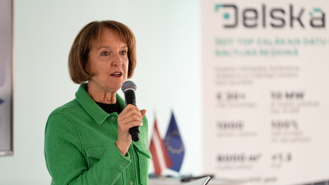 VARAM Ministre Inga Bērziņa sniedz atklāšanas runu Delska datu centrā