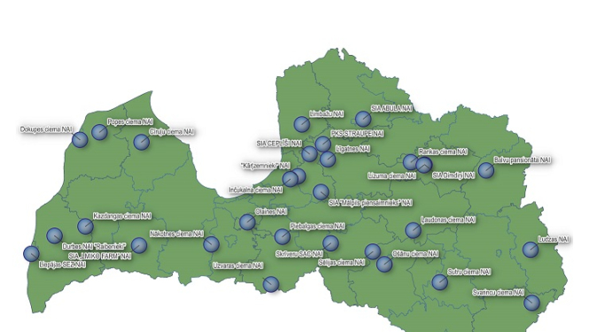 Notekūdeņu attīrīšanas iekārtu karte
