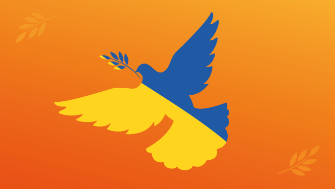 Dūja Ukrainas karoga krāsās