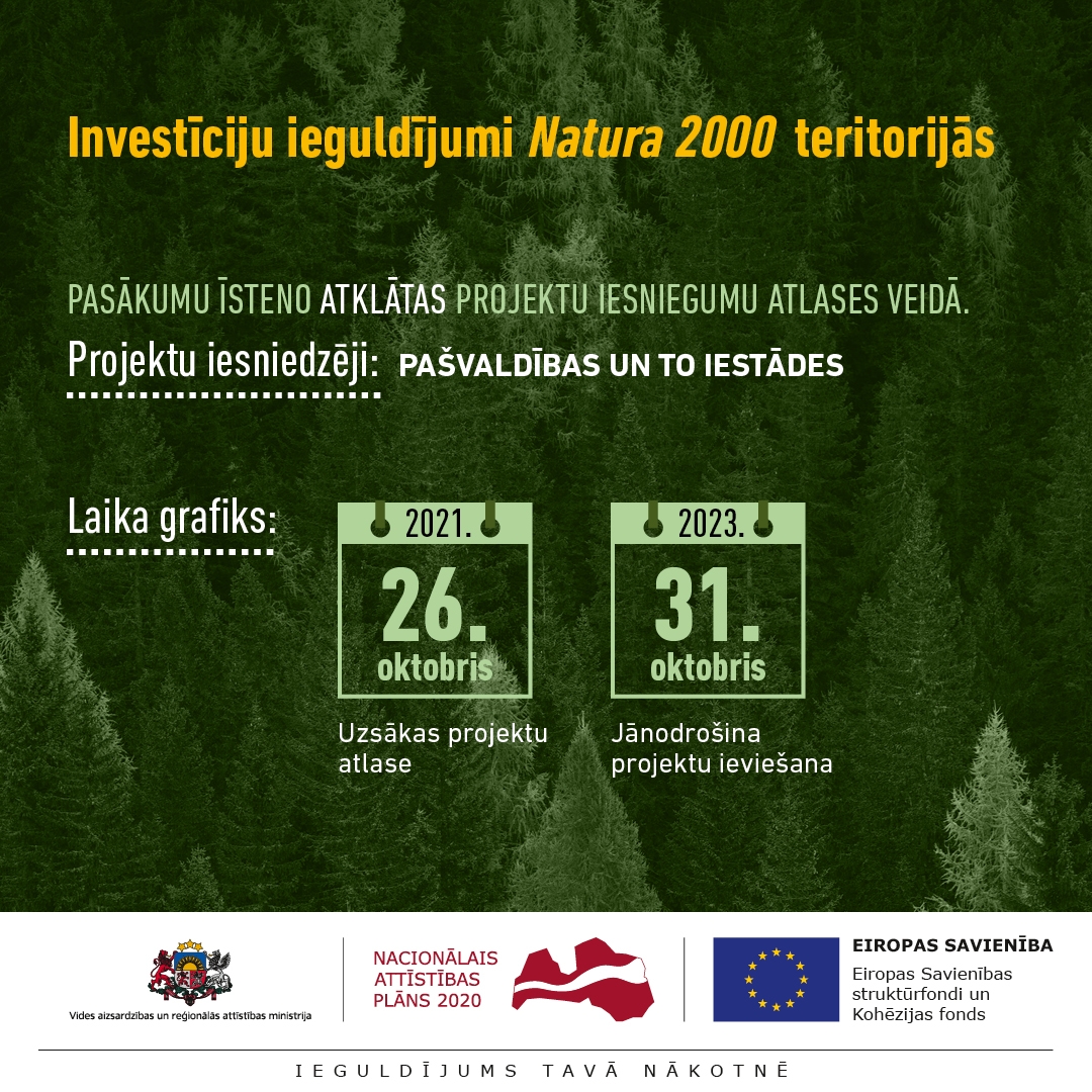 Investīciju ieguldījumi Natura 2000 teritorijās 