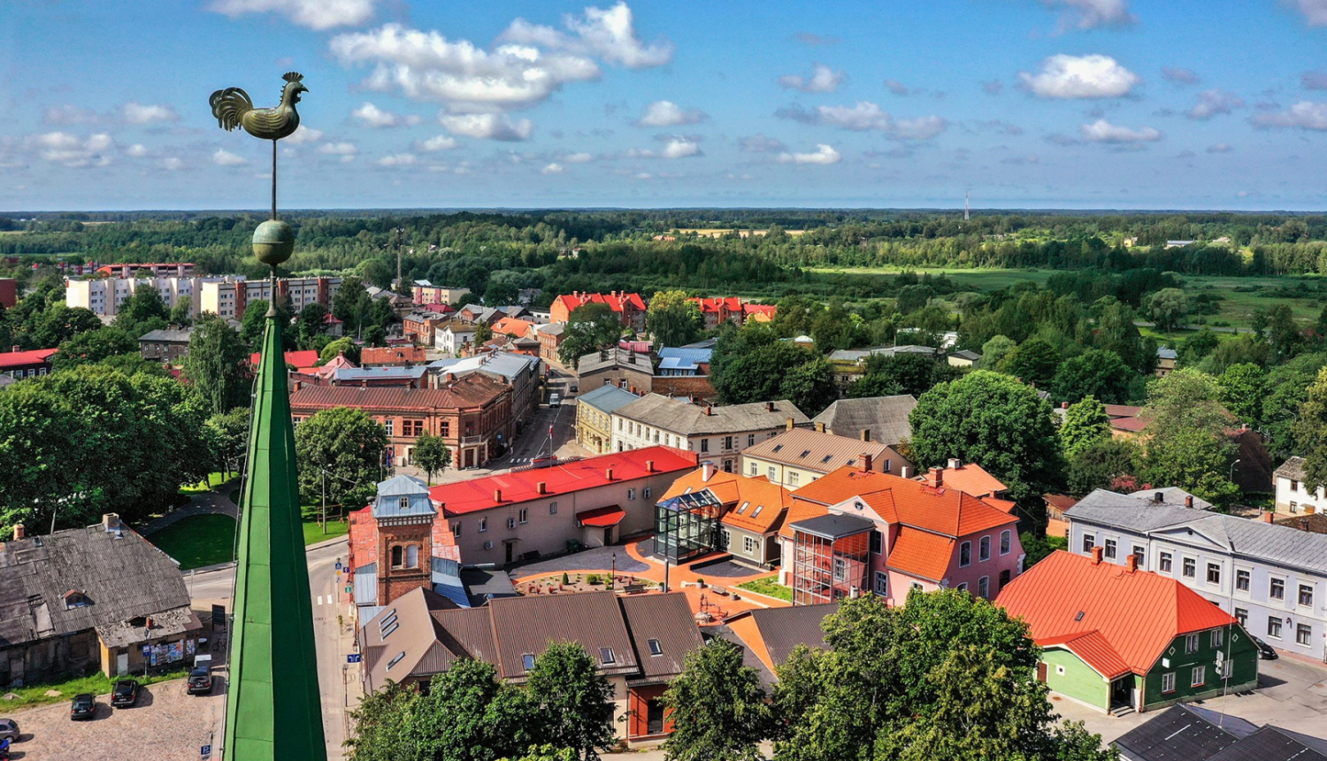 Limbaži, skats no putna lidojuma