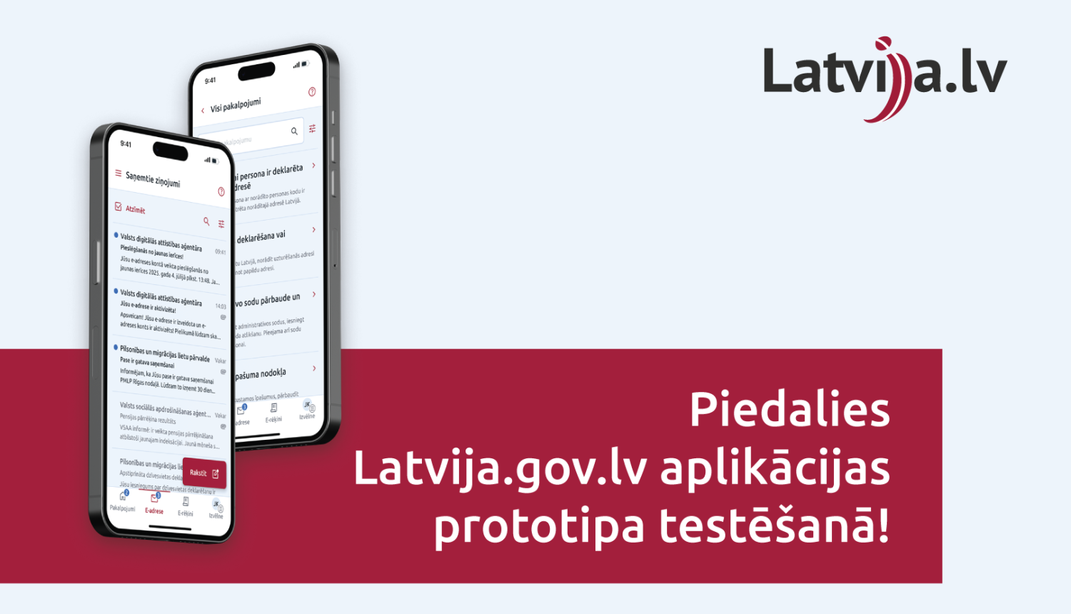Latvija.gov.lv aicinājums aplikācijas testēšanai