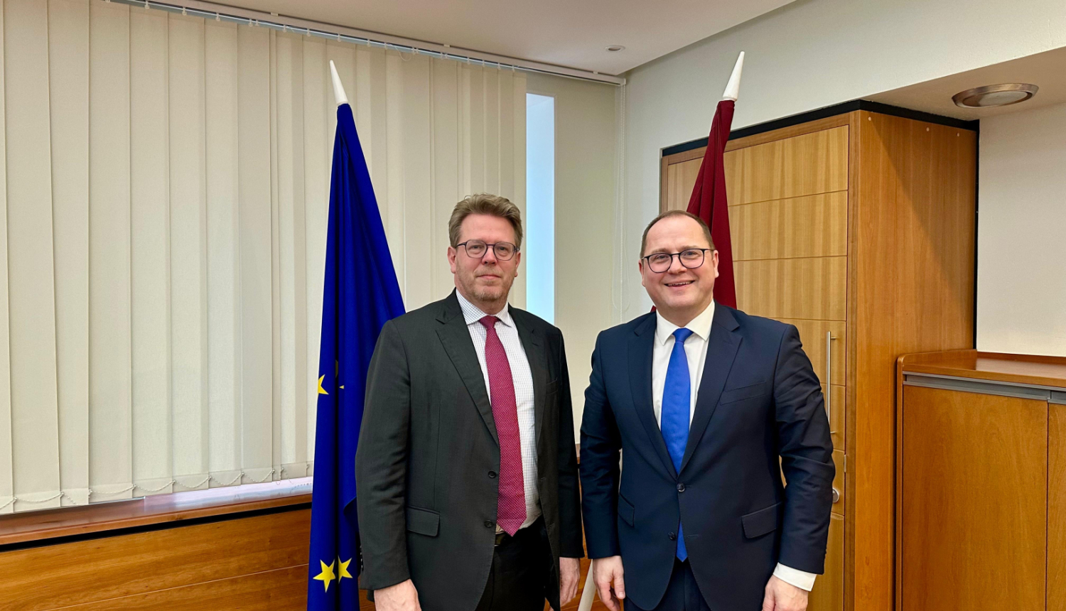 Ministrs Raimonds Čudars un Francijas vēstnieks Latvijā