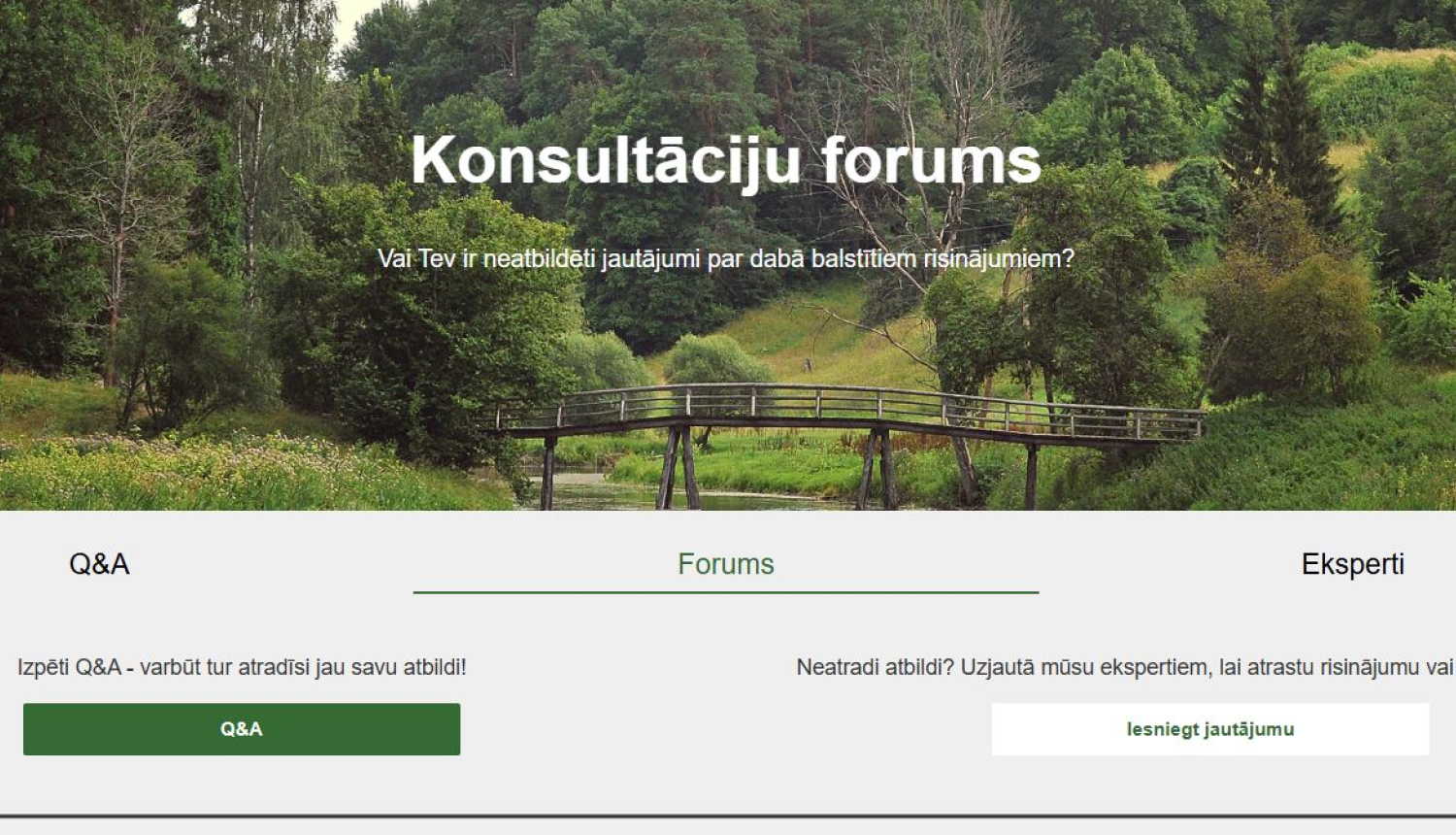 LIFE LATESTadapt projekta ietvaros izveidots konsultāciju forums, attēls no foruma lapas