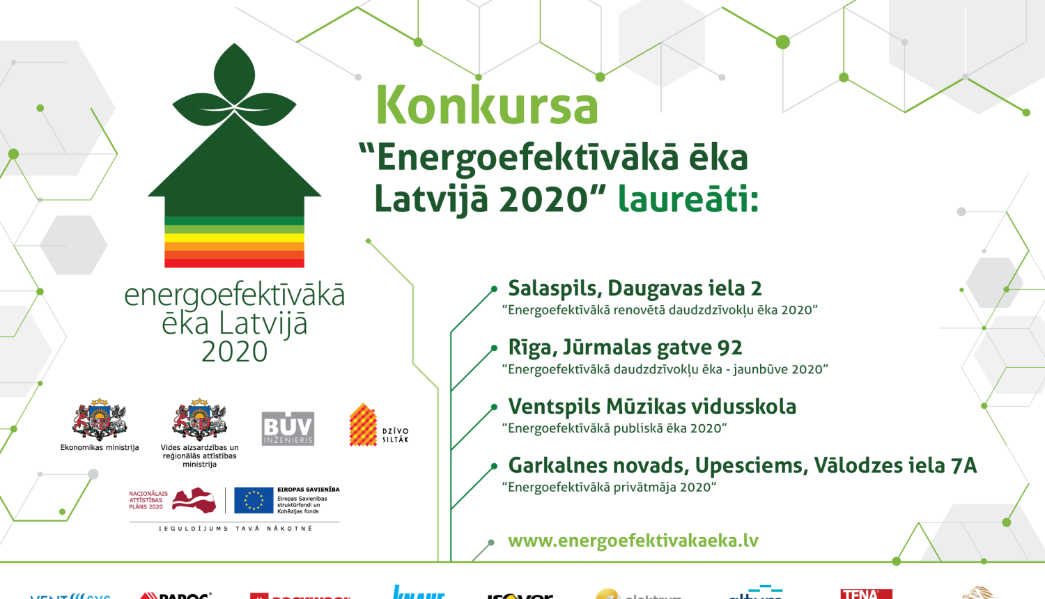 Informācija par Energoefektīvāko ēku Latvijā 2020