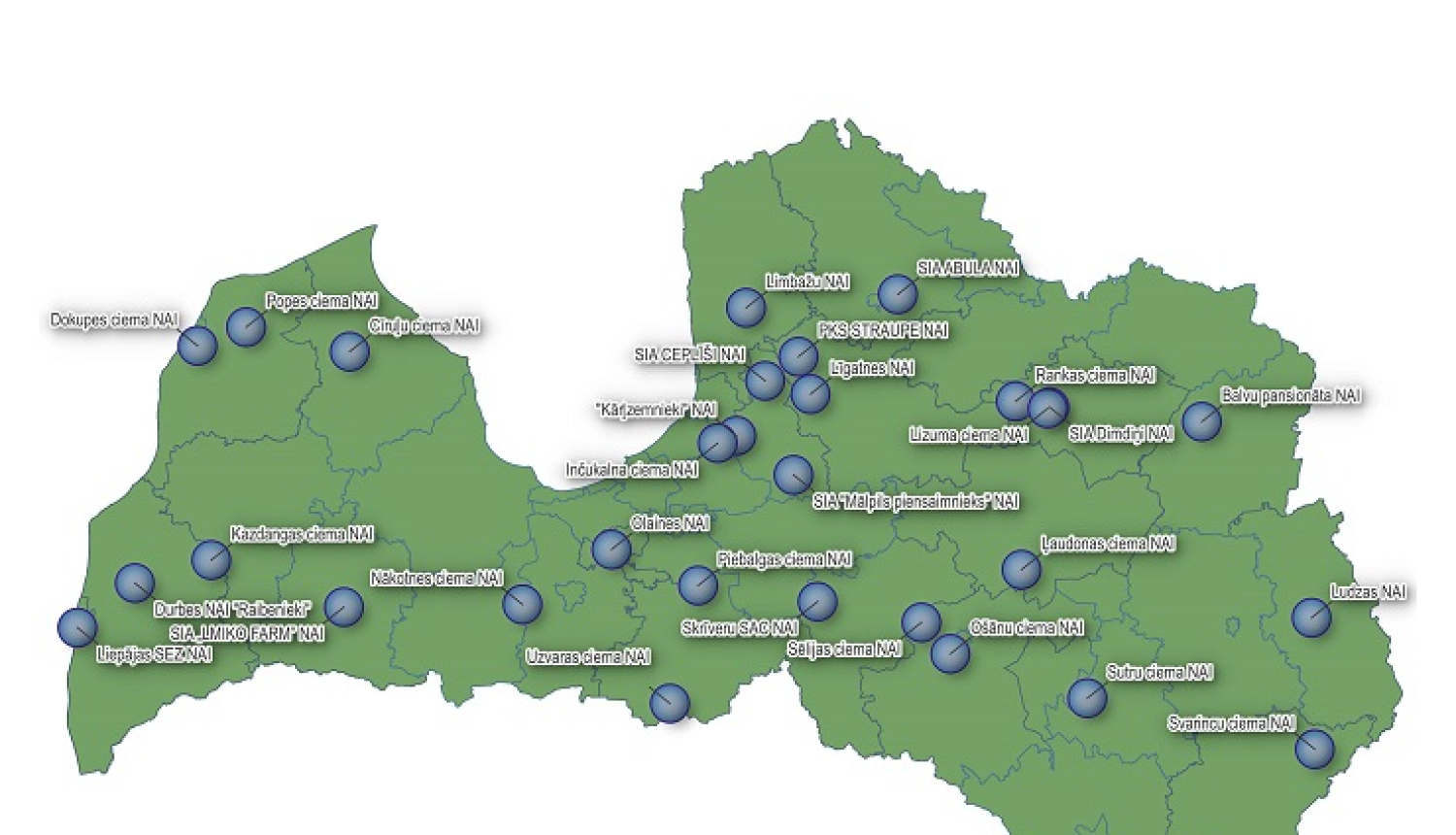 Notekūdeņu attīrīšanas iekārtu karte