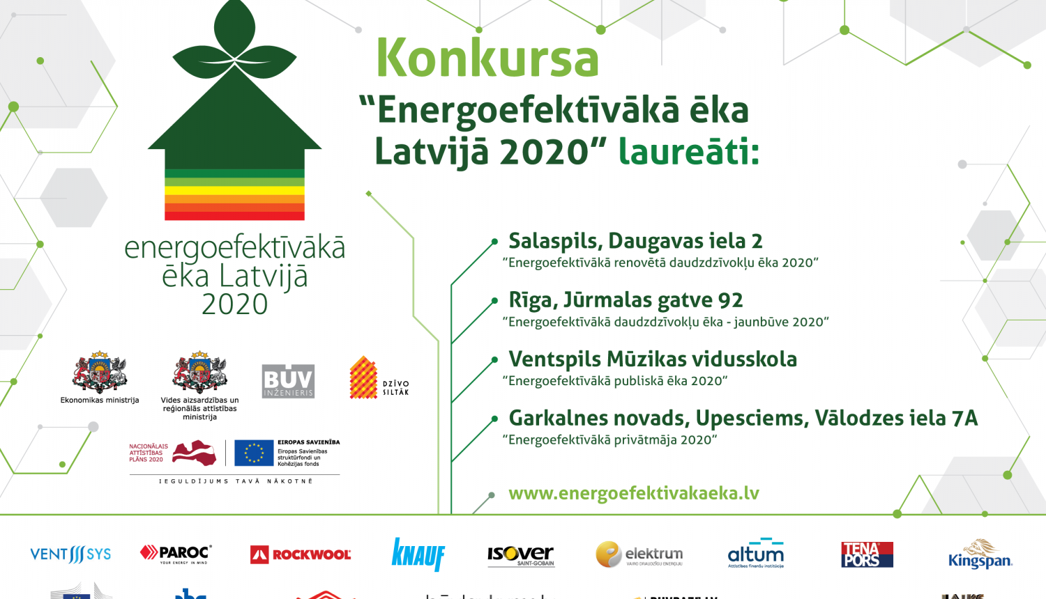 Informācija par Energoefektīvāko ēku Latvijā 2020