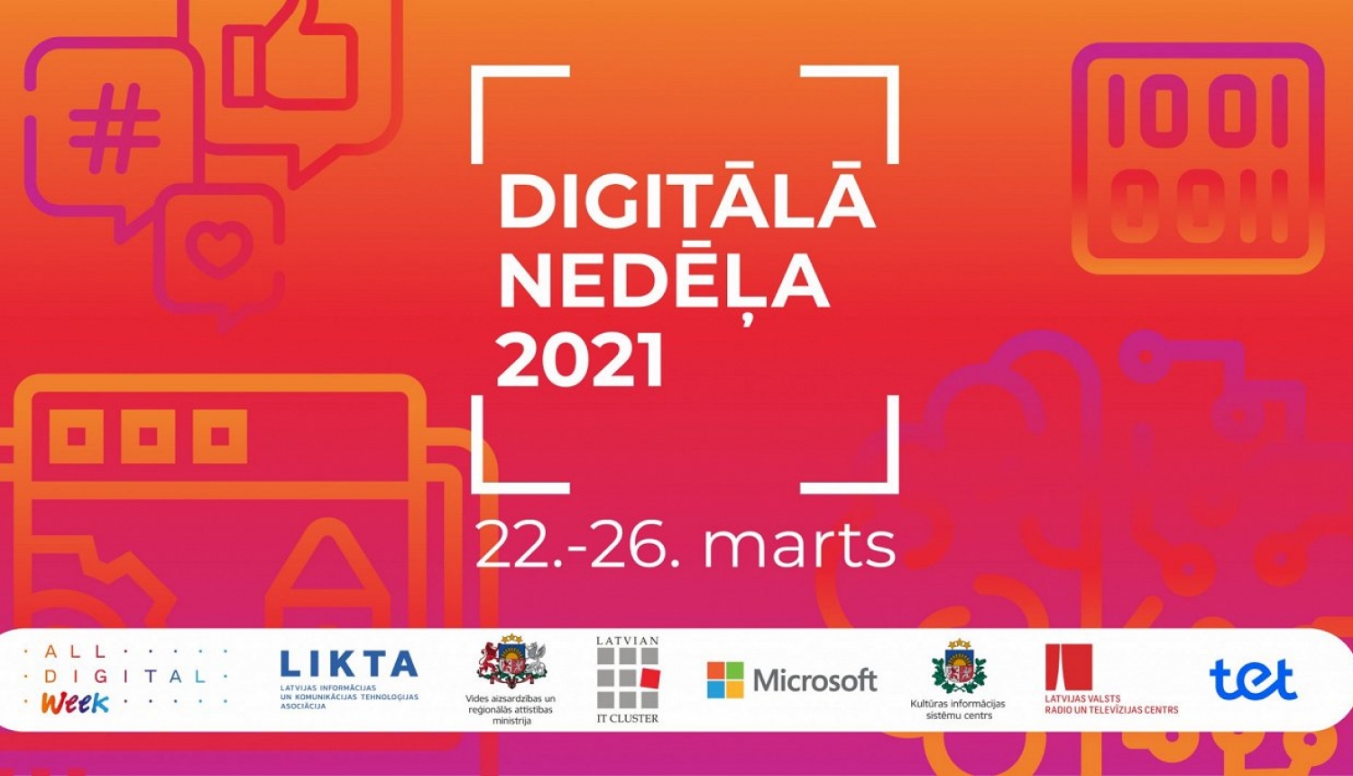 Informatīvs plakāts par pasākumu Digitālā nedēļa 2021.